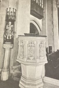 Font with Statue of St. Alban